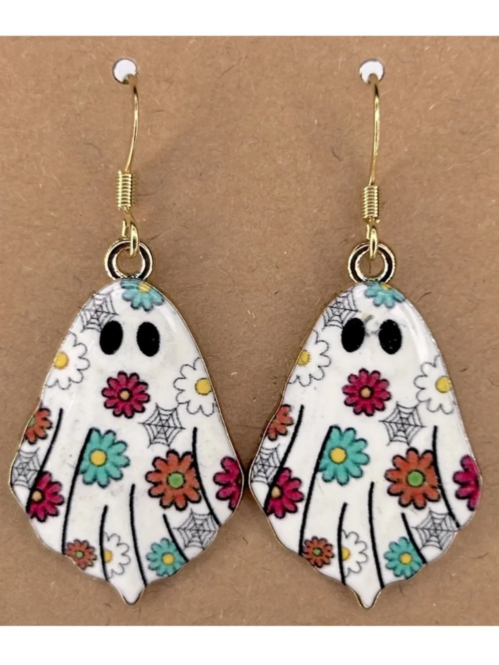 Halloween Flower Power Ghost Charms Earrings Fashion Jewelry